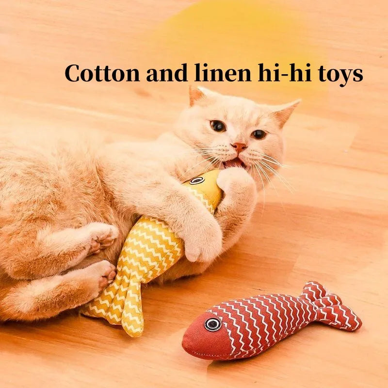 Jouets en forme de poisson à mâcher pour chat à l'herbe à chat