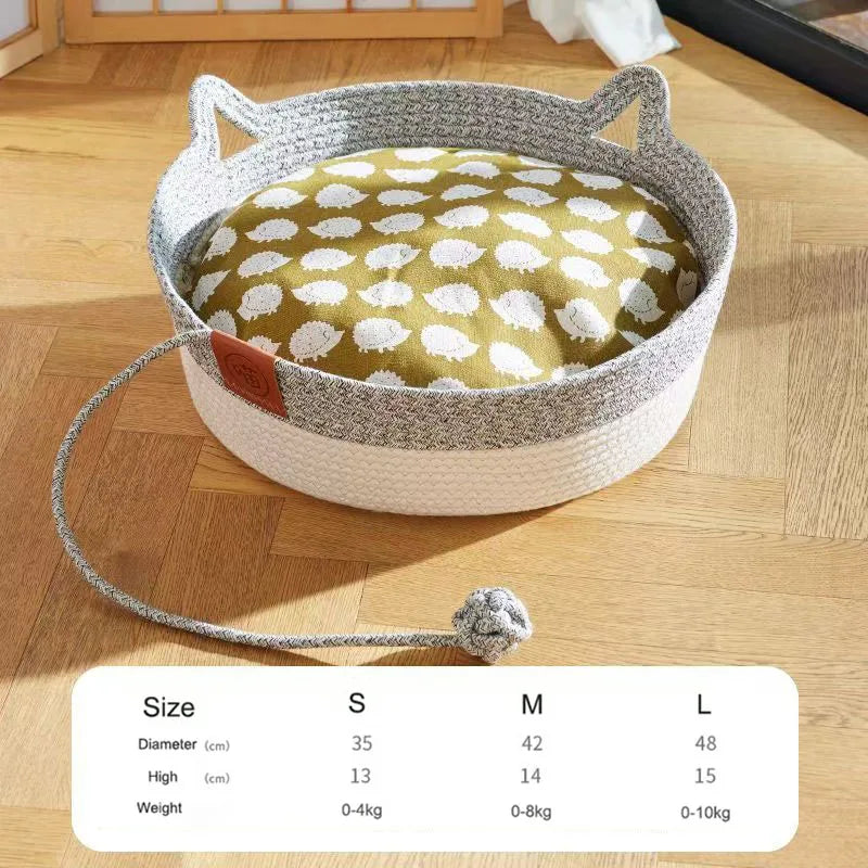 Panier lit tissé à la main pour chat