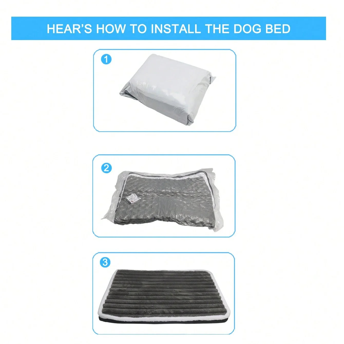 Lit matelas pour chien en peluche courte avec mémoire de forme