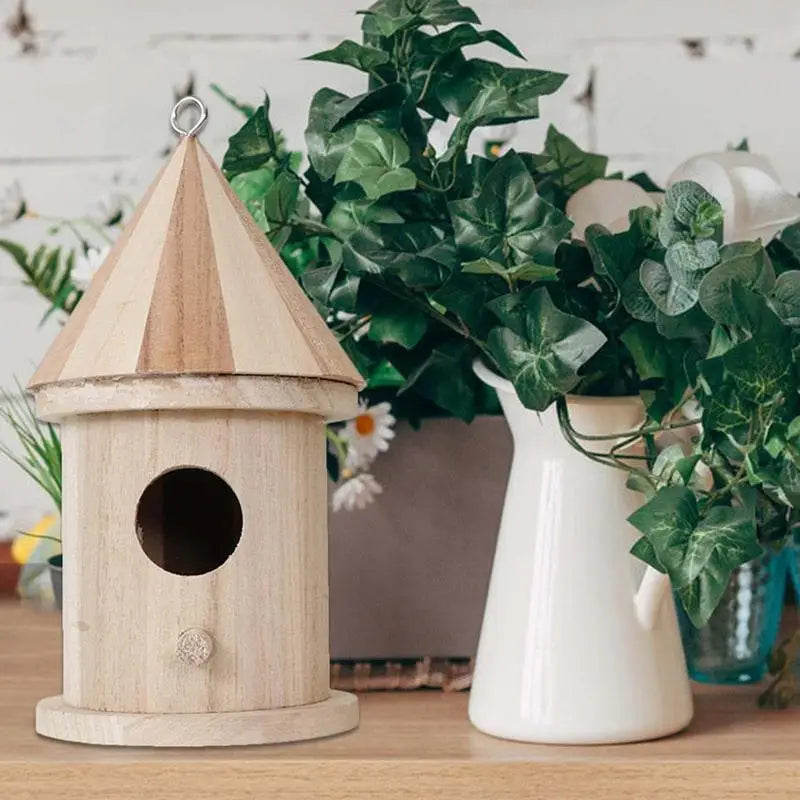 Jolie Mangeoire extérieur en bois pour petits oiseaux