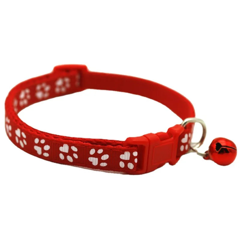Collier réglable imprimé patte pour chat et chien