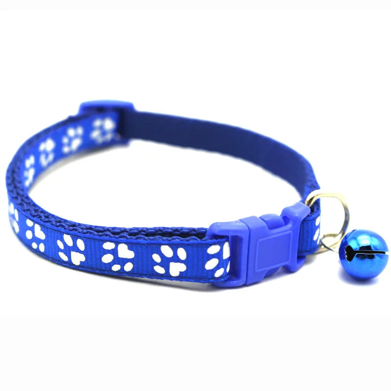 Collier réglable imprimé patte pour chat et chien
