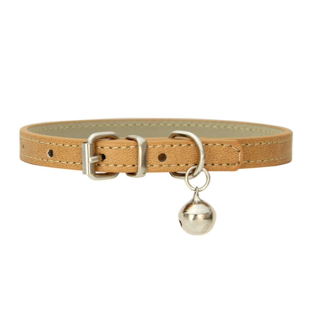 Collier  en cuir Pu pour chat avec clochette