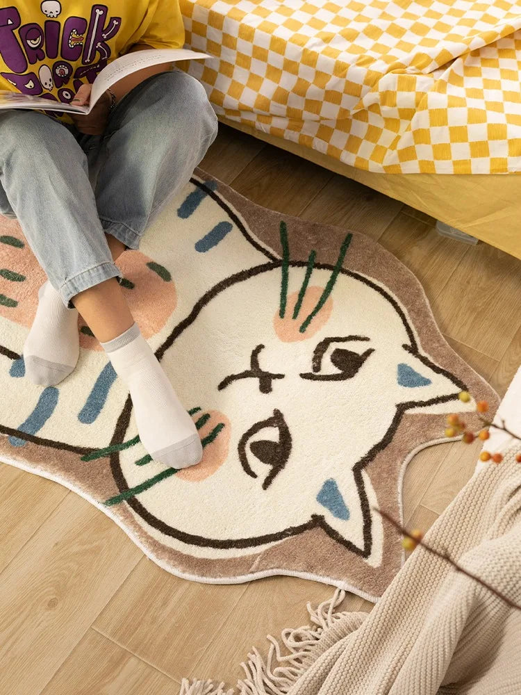 Tapis de décoration pour chambre d'enfant, chat animé