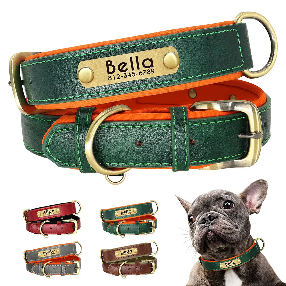 Collier personnalisé en cuir pour chien