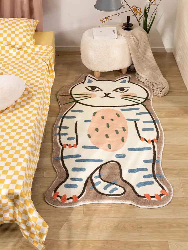 Tapis de décoration pour chambre d'enfant, chat animé