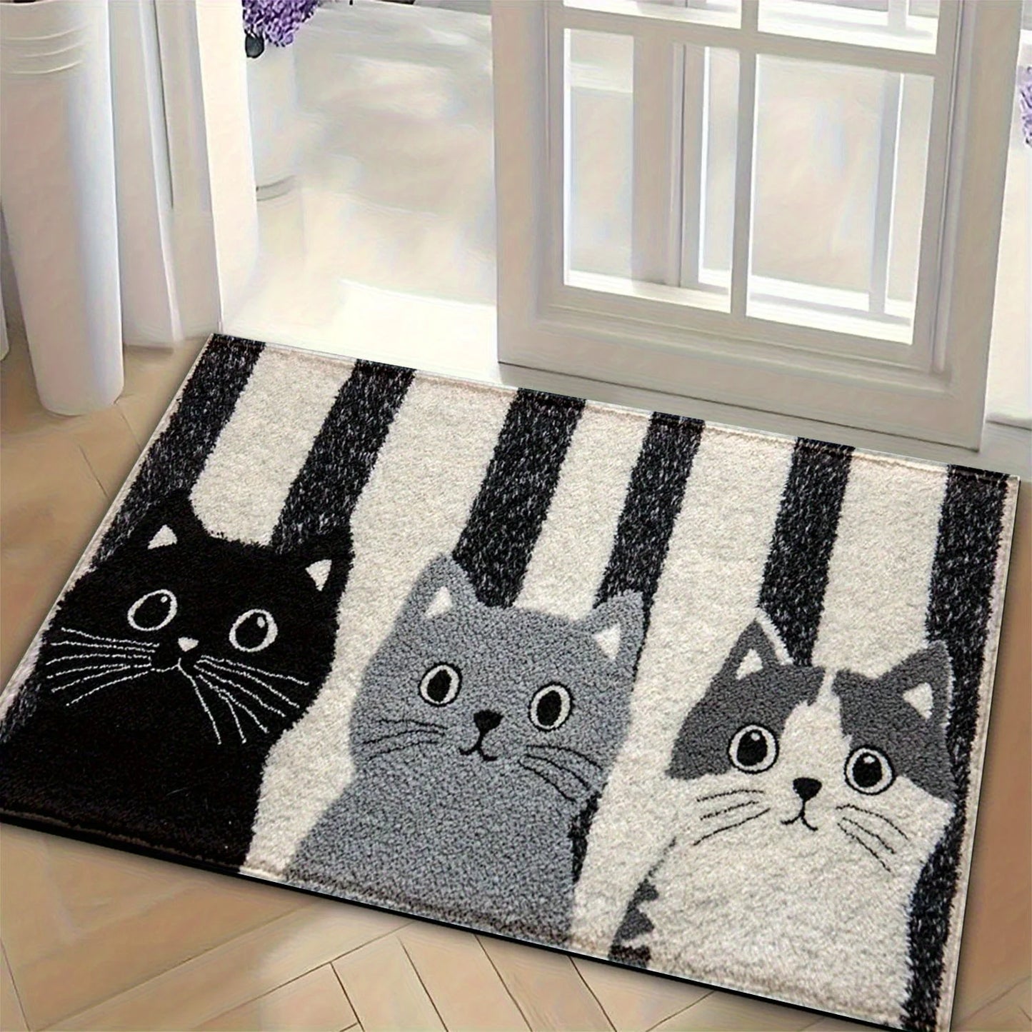 Tapis doux, paillasson imprimé chat