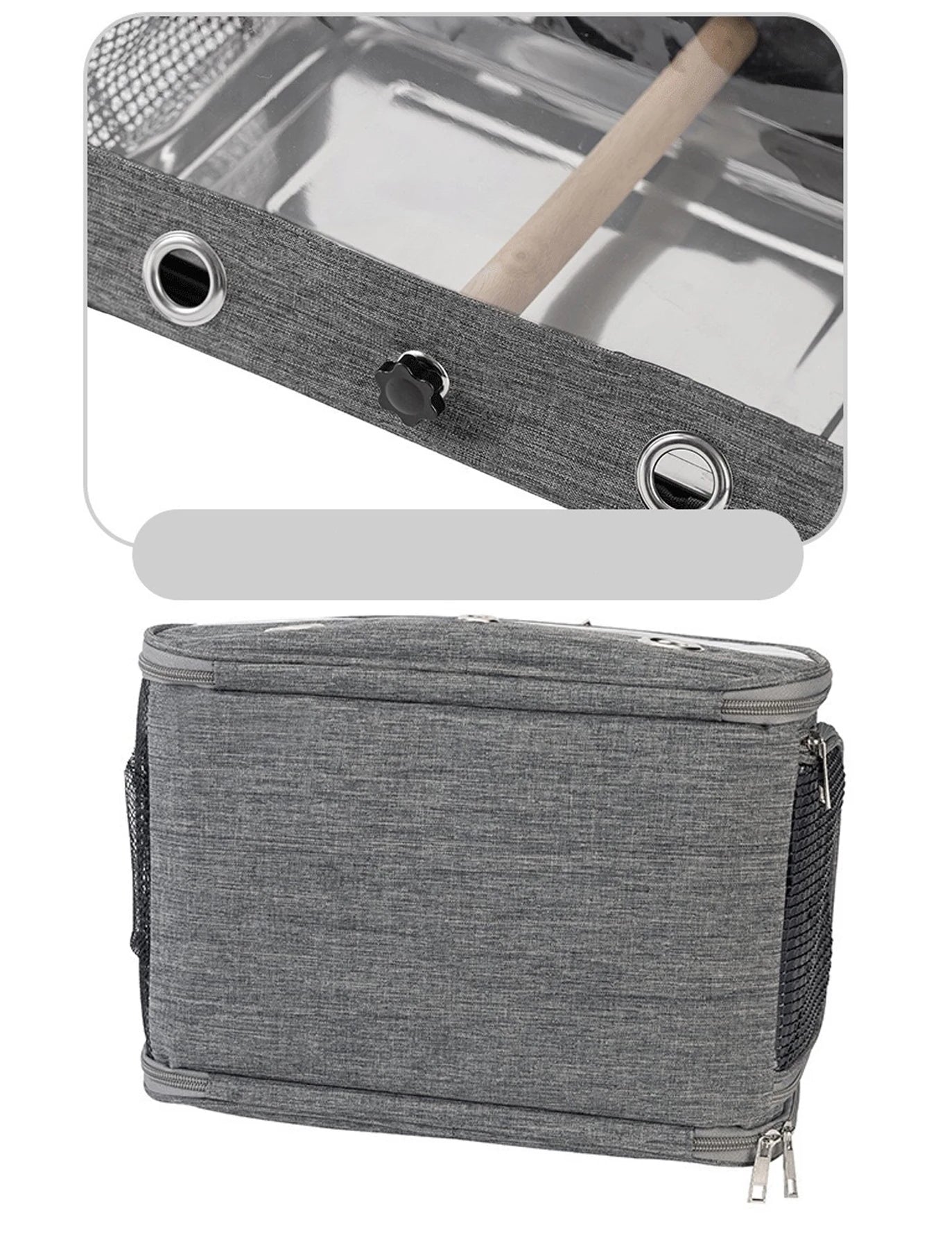 Sac de transport pour rongeur ou reptile avec fenêtre à accès latéral