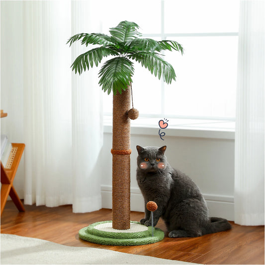 Jolie arbre à chat palmier de 85 cm avec boule à ressort