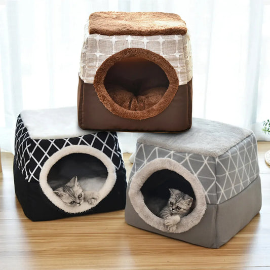 Lit maison cosy pour chien et chat