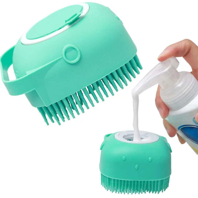 Brosse de bain et distributeur de shampoing pour chien&nbsp; et chat en silicone