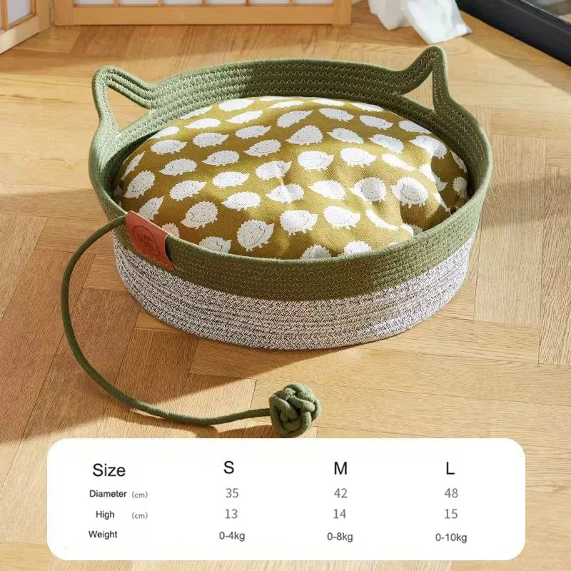Panier lit tissé à la main pour chat