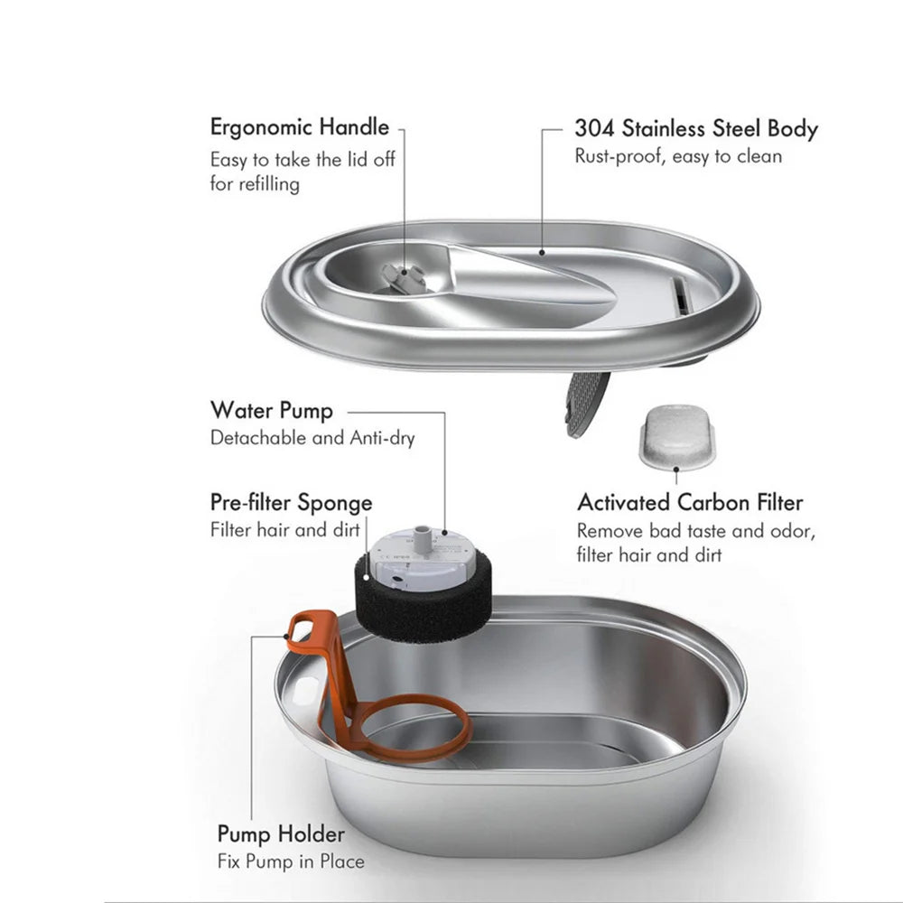 10 filtres de remplacement pour fontaine à eau compatibles avec la fontaine à eau p en acier inoxydable