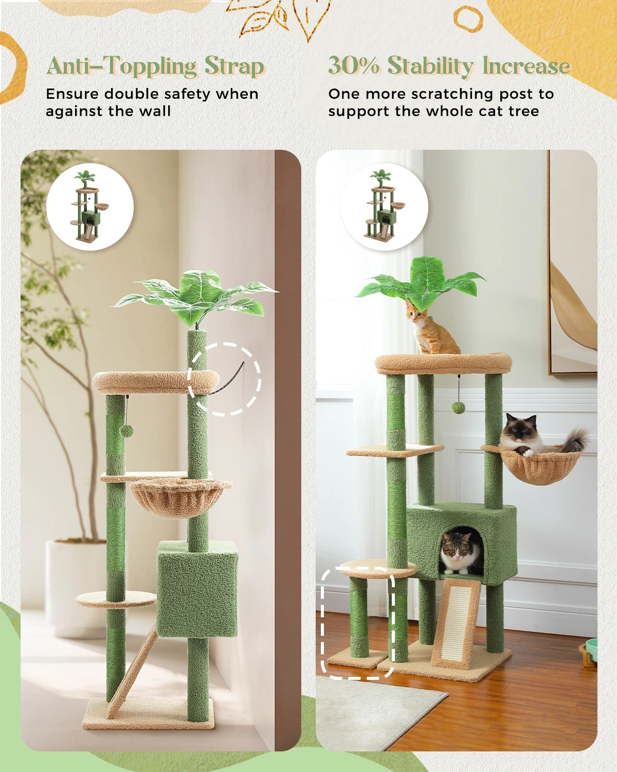 Grand arbre à chat pour griffoirs d'intérieur pour chat