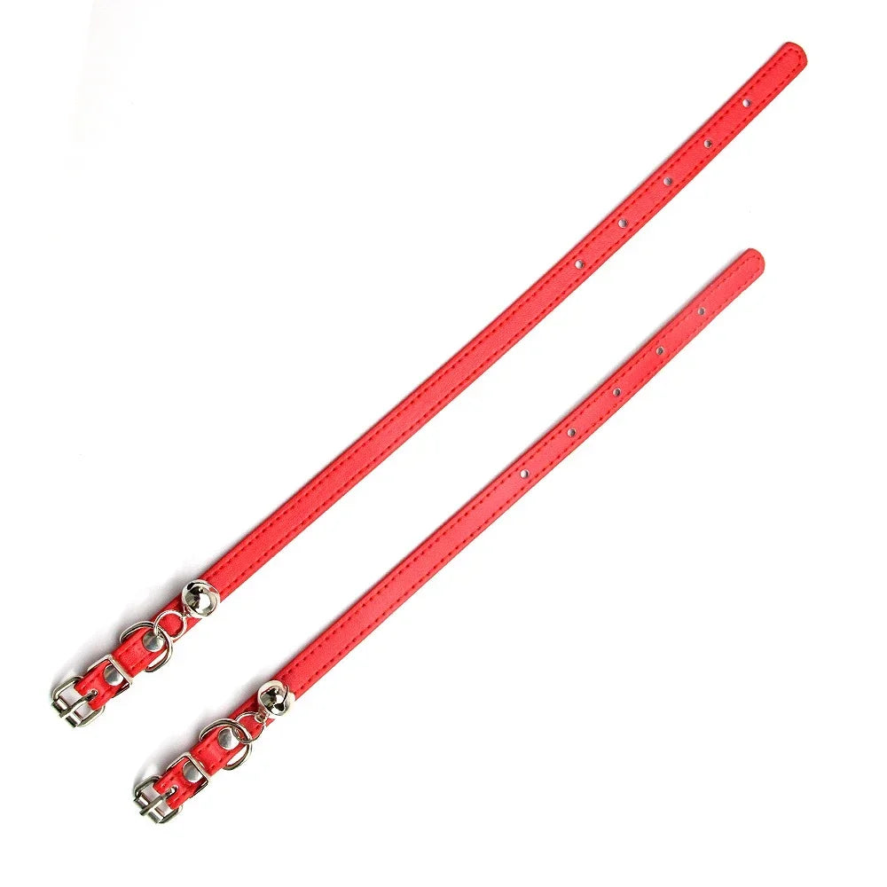 Collier  en cuir Pu pour chat avec clochette