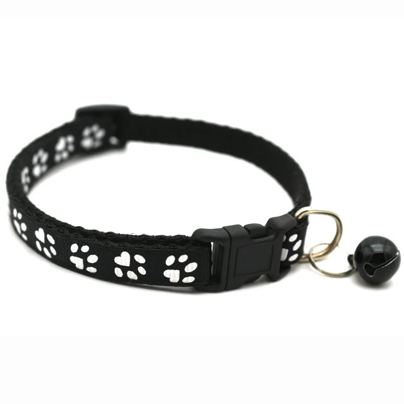 Collier réglable imprimé patte pour chat et chien