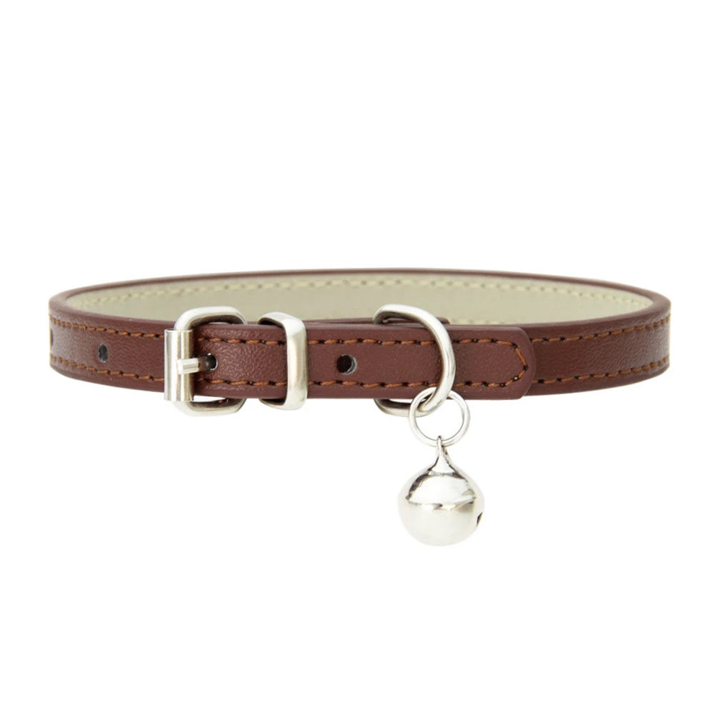 Collier  en cuir Pu pour chat avec clochette