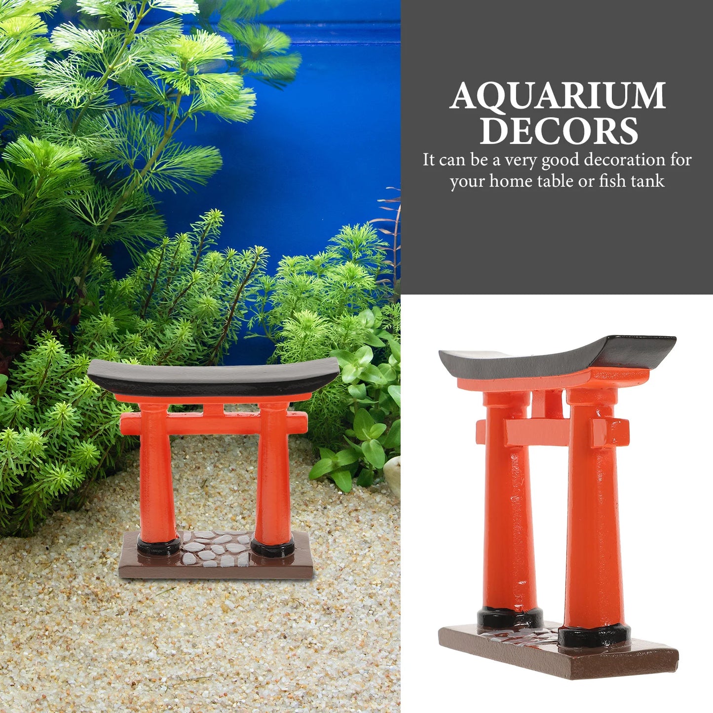 Porte Torii japonaise en résine pour aquarium