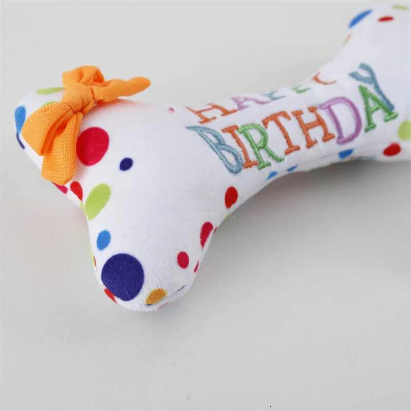 Jouets peluches anniversaire pour chien