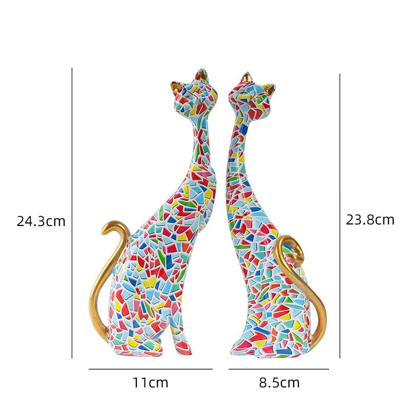 Statue Graffiti Couple de Chats