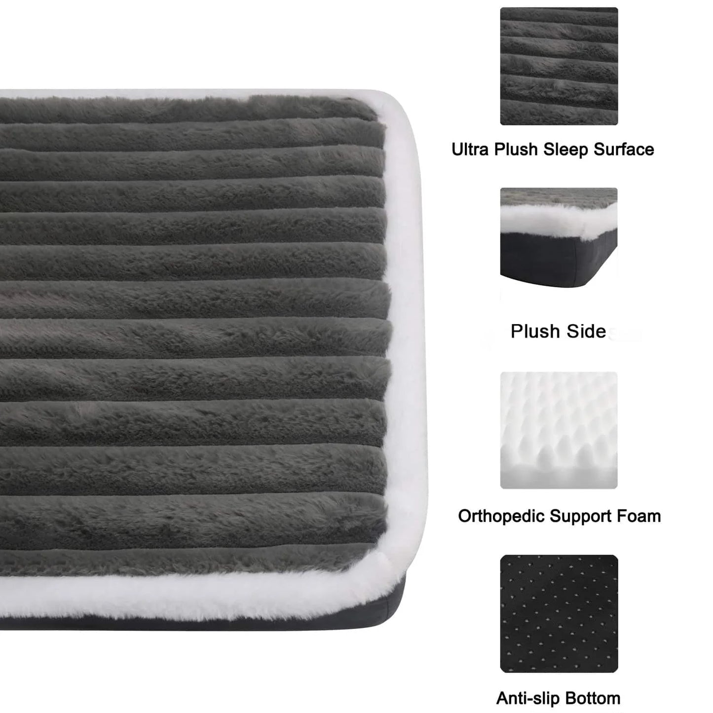 Lit matelas pour chien en peluche courte avec mémoire de forme