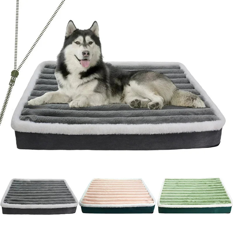 Lit matelas pour chien en peluche courte avec mémoire de forme