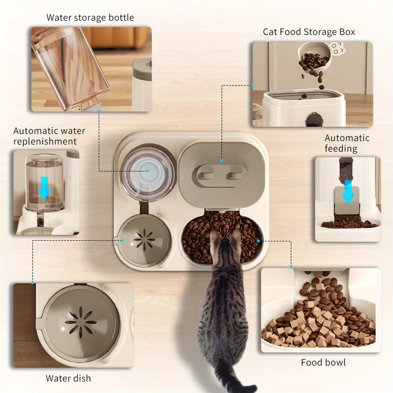 Distributeur d'eau et nourriture avec conception anti-déversement pour animaux de compagnie