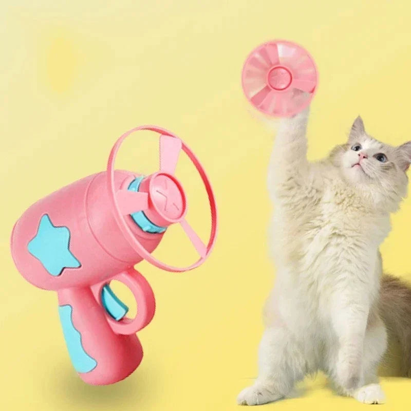 Pistolet disque volant, jouet pour chat et chien, jeu interactif