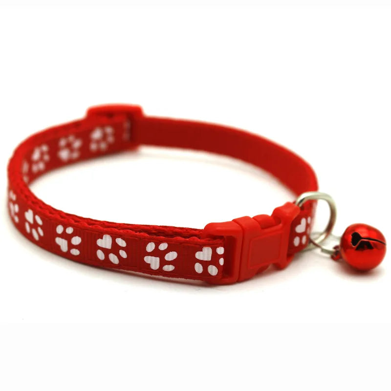 Collier réglable imprimé patte pour chat et chien