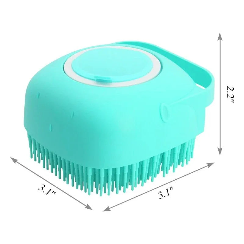 Brosse de bain et distributeur de shampoing pour chien&nbsp; et chat en silicone