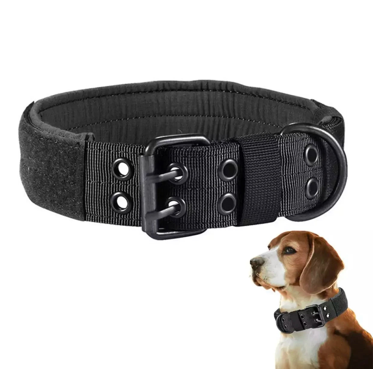 Collier réglable style militaire tactique pour chien