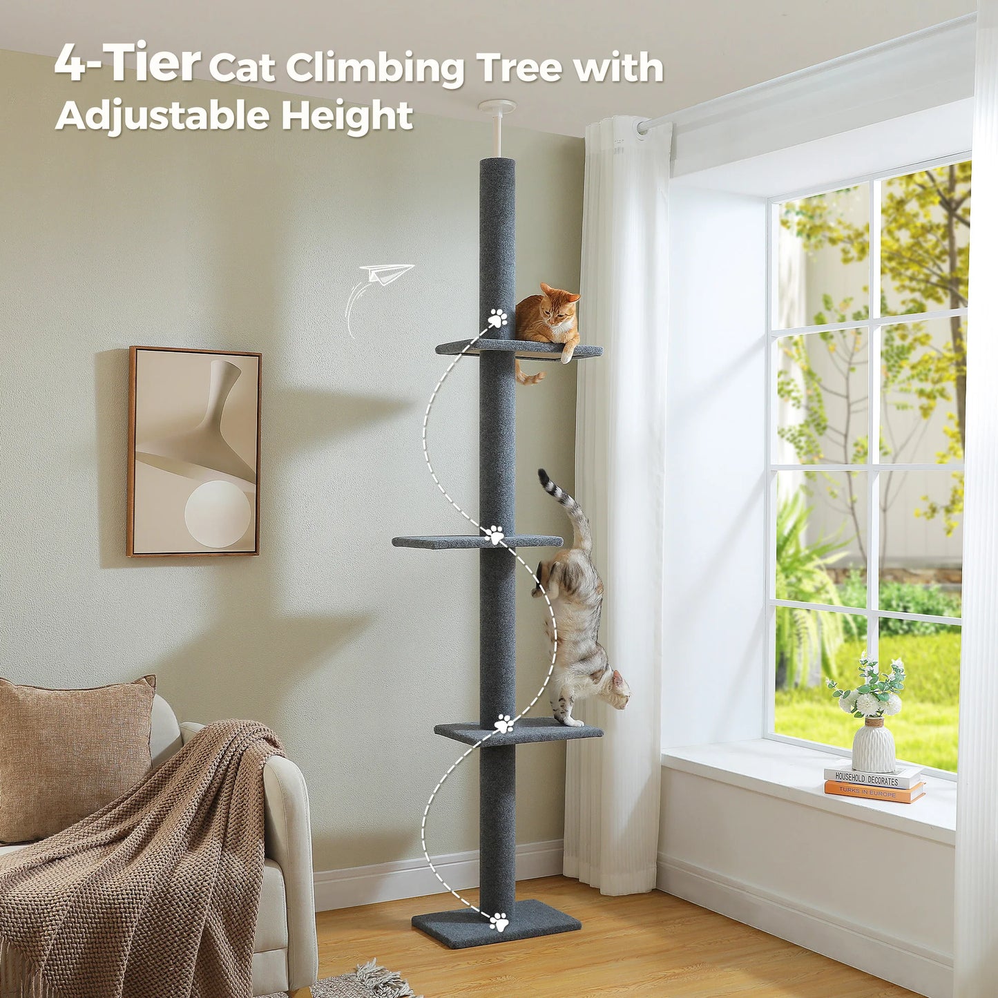 Arbre à chat réglable en hauteur 239-275cm