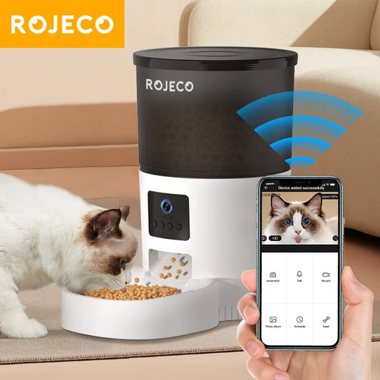 ROJECO 3L Distributeur automatique de nourriture  avec caméra vidéo