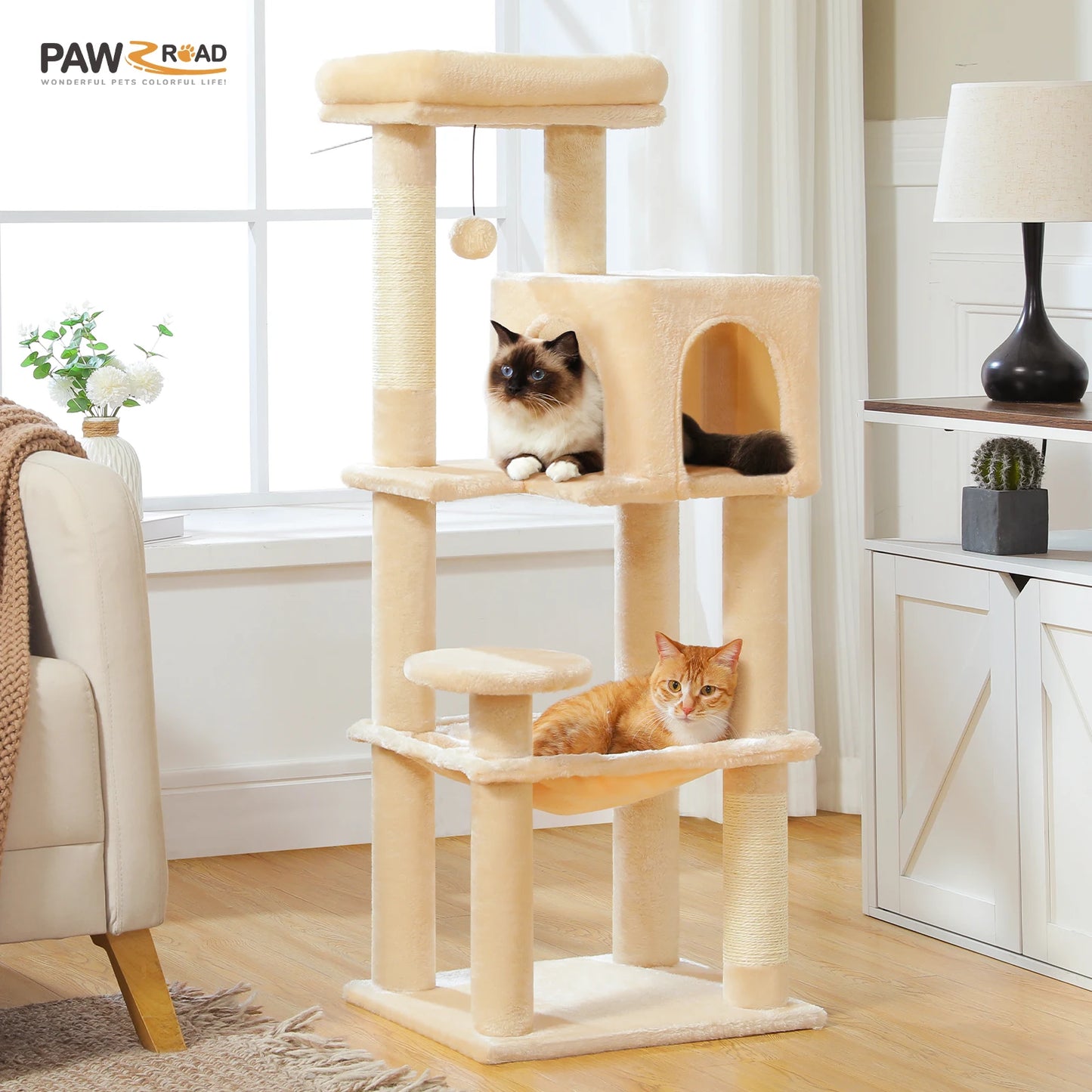 Arbre à chat à plusieurs niveaux avec griffoir Tour à chat de luxeo, jouets pour chat, accessoires pour chat