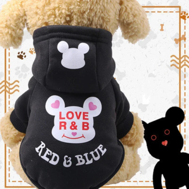 Pull à capuche avec imprimé comics pour chat et petit chien