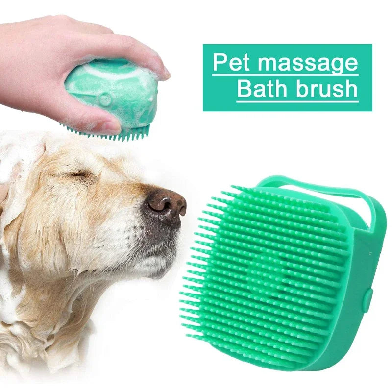 Brosse de bain et distributeur de shampoing pour chien&nbsp; et chat en silicone