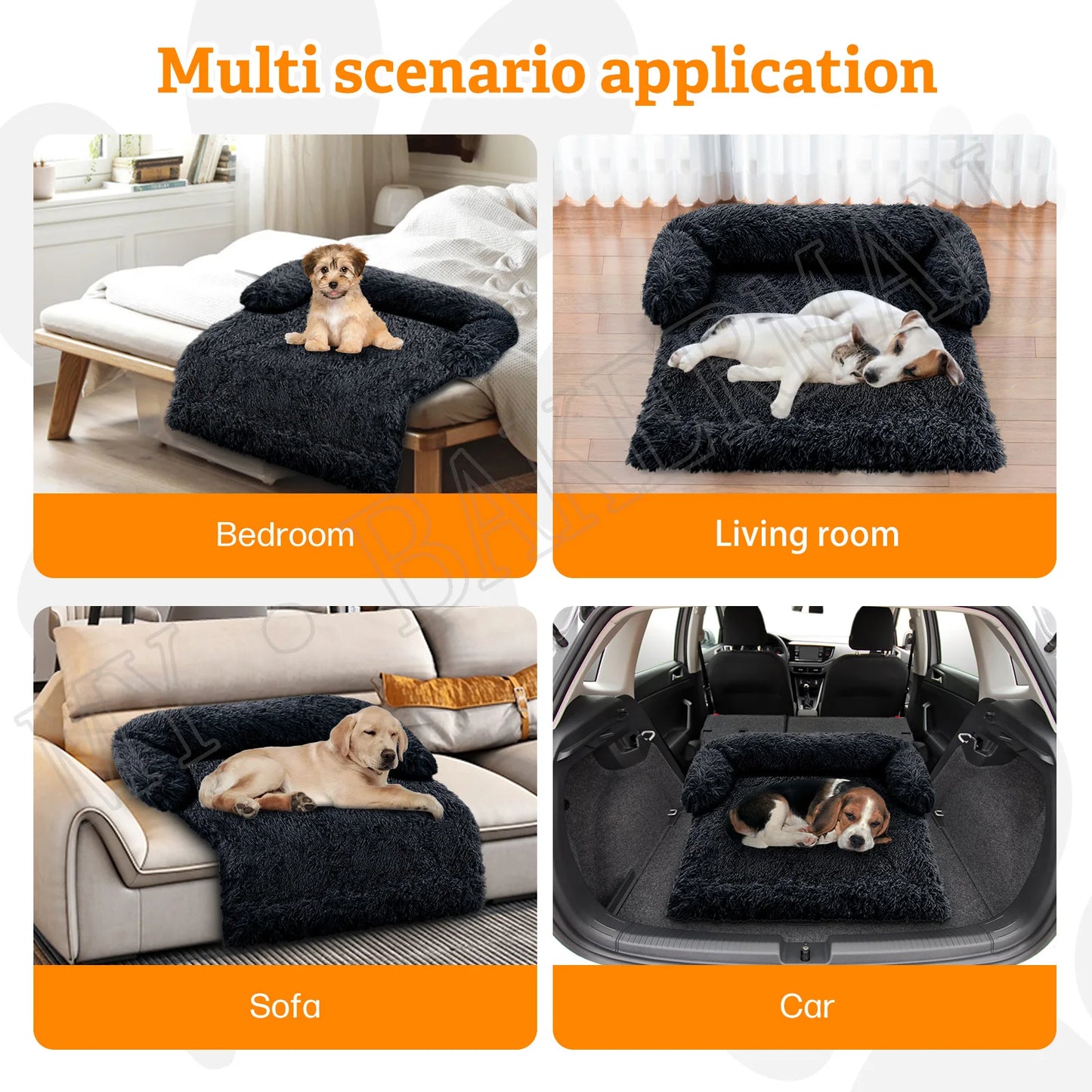 Lit pour animaux de compagnie en peluche amovible pour canapé ou lit d'interieur