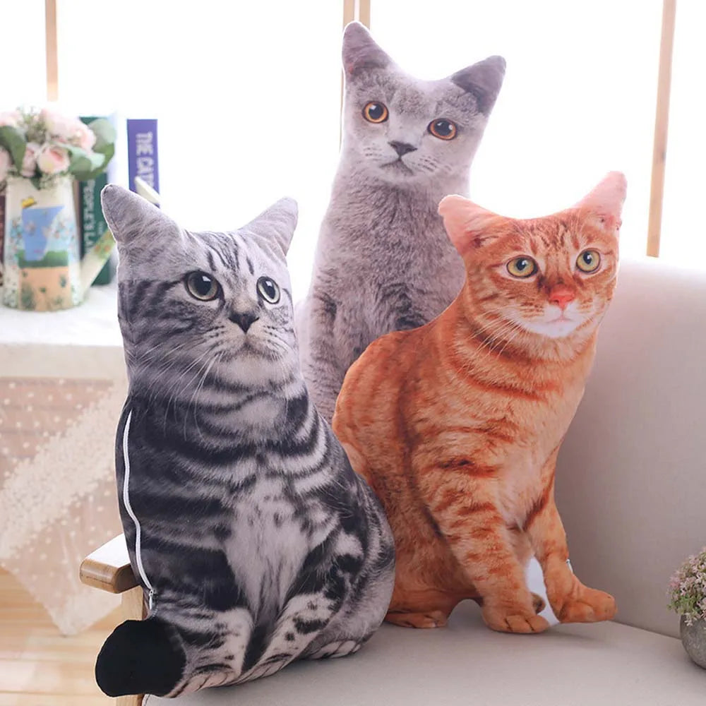 Coussin en forme de chat 3D,