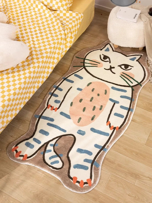 Tapis de décoration pour chambre d'enfant, chat animé