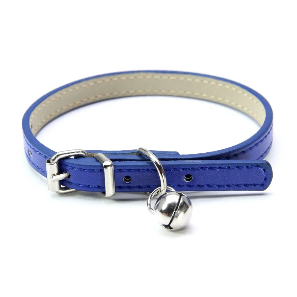 Collier  en cuir Pu pour chat avec clochette