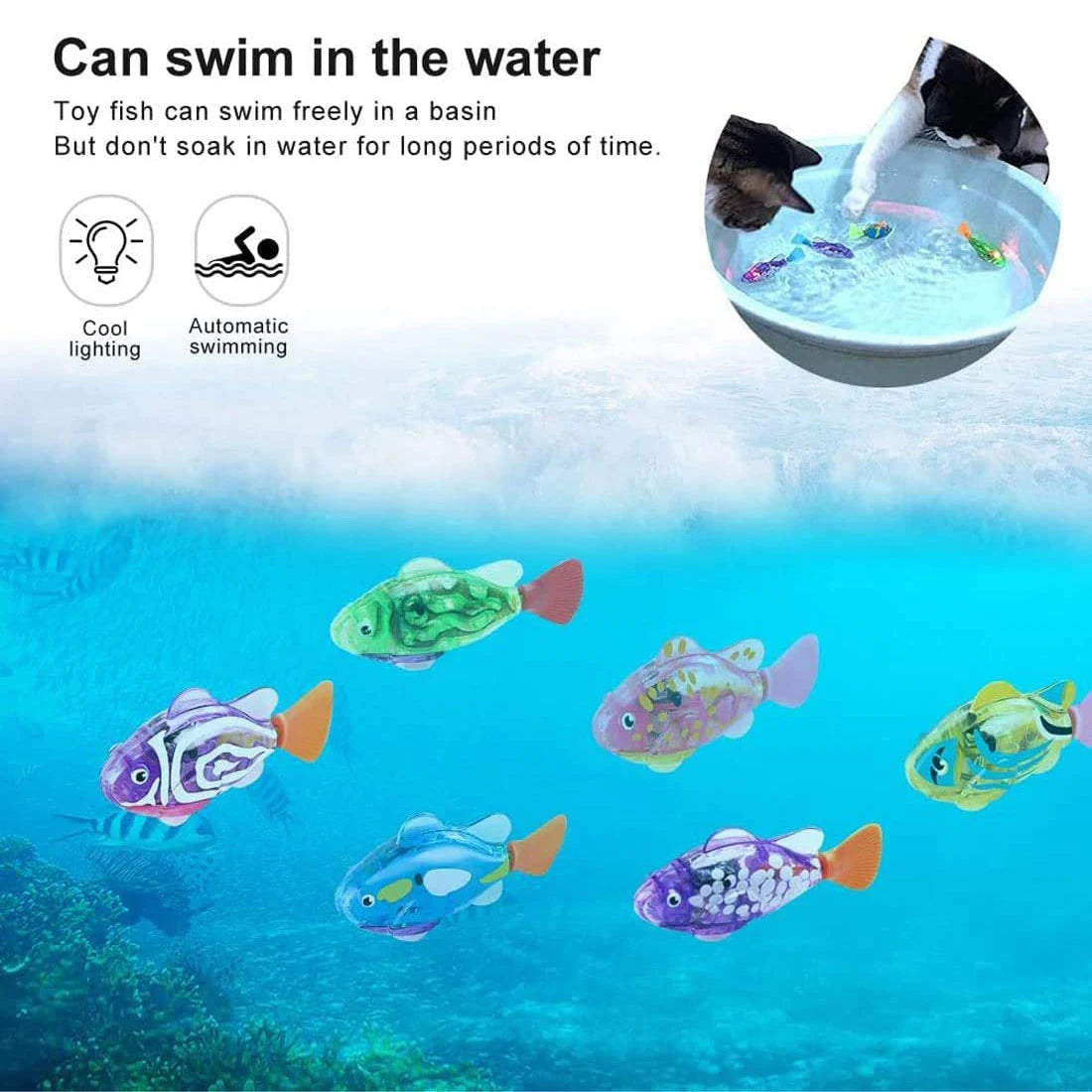 Poisson électrique, jouet interactif pour chat d'eau