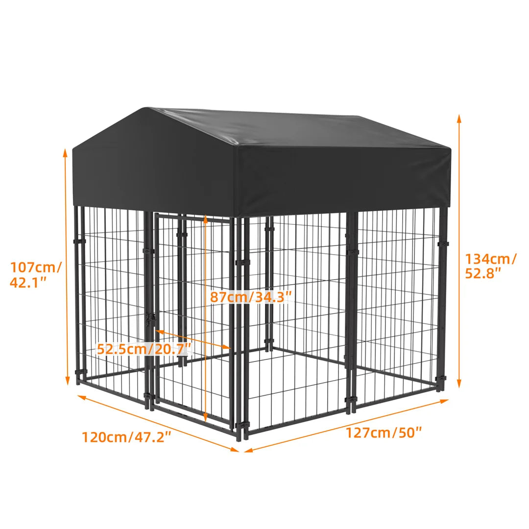 Cage robuste pour chien en métal soudé