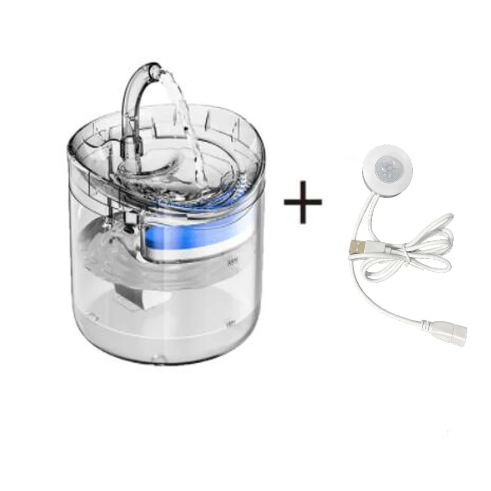 Distributeur d'eau transparent pour chat avec capteur d'automatisation