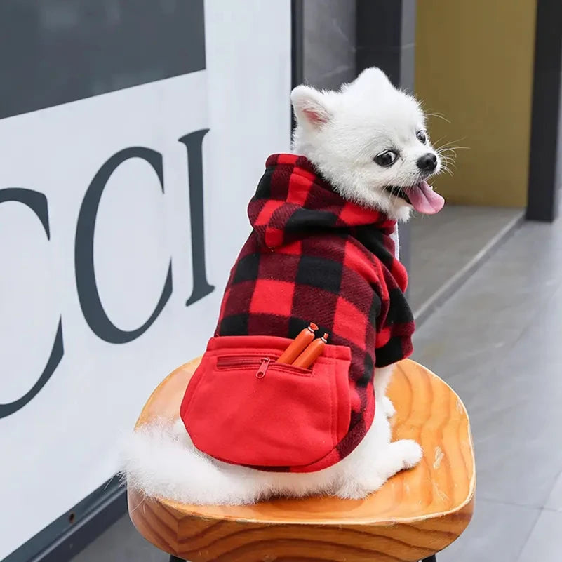 Polaire à carreaux Bûcheron pour chat et petit chien