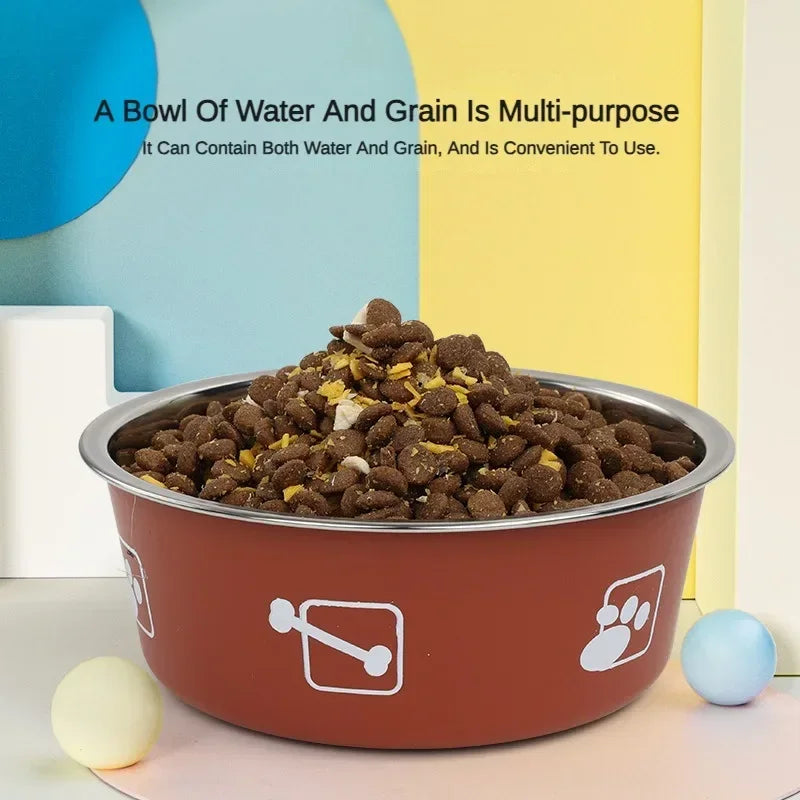 Gamelle pour chien et chat en acier inoxydable imprimée