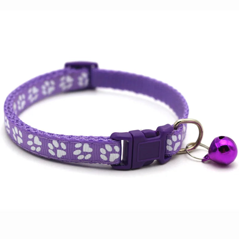 Collier réglable imprimé patte pour chat et chien