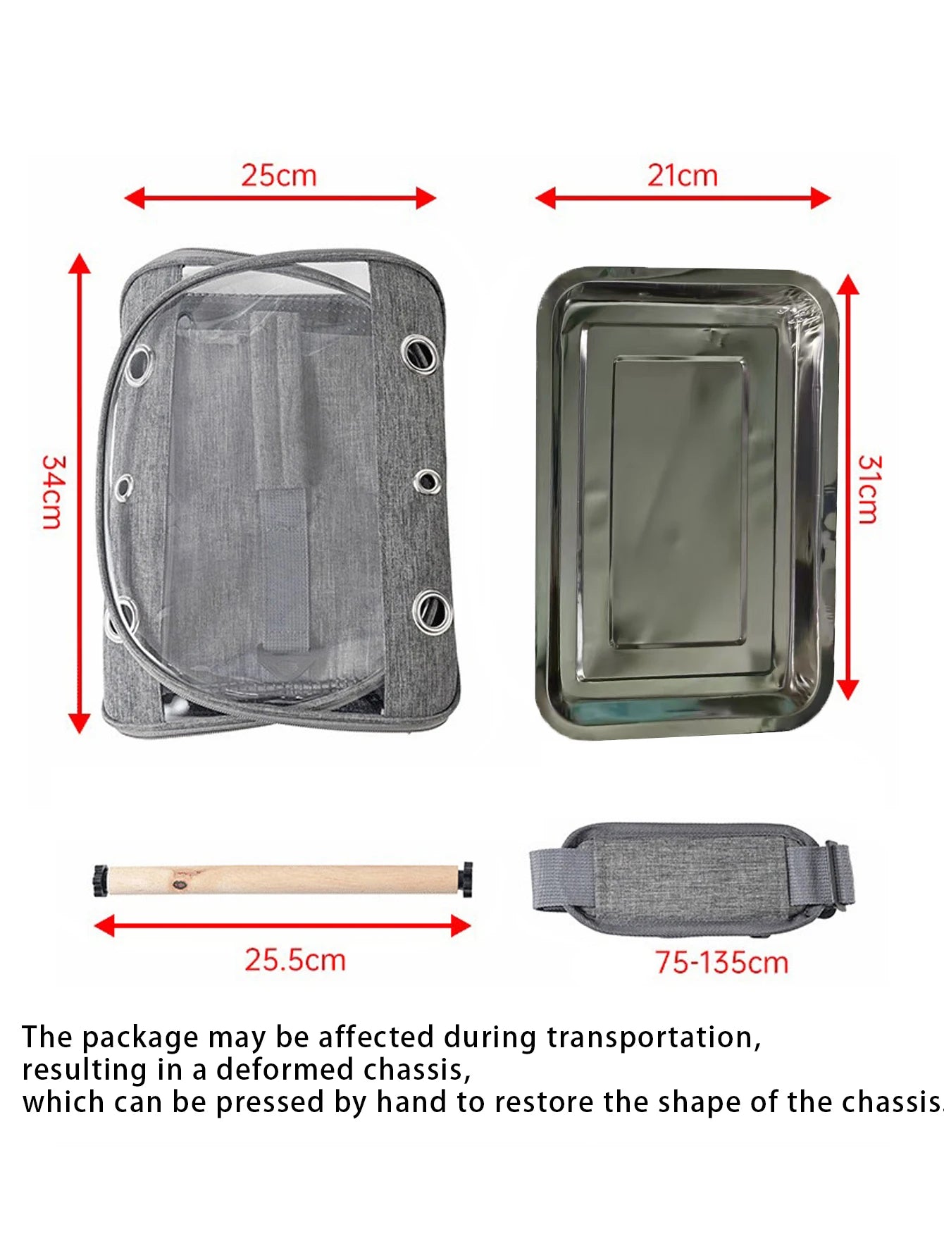 Sac de transport pour rongeur ou reptile avec fenêtre à accès latéral