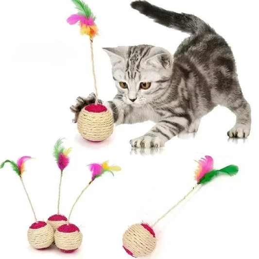 Jouet interactif balle a gratter pour chat