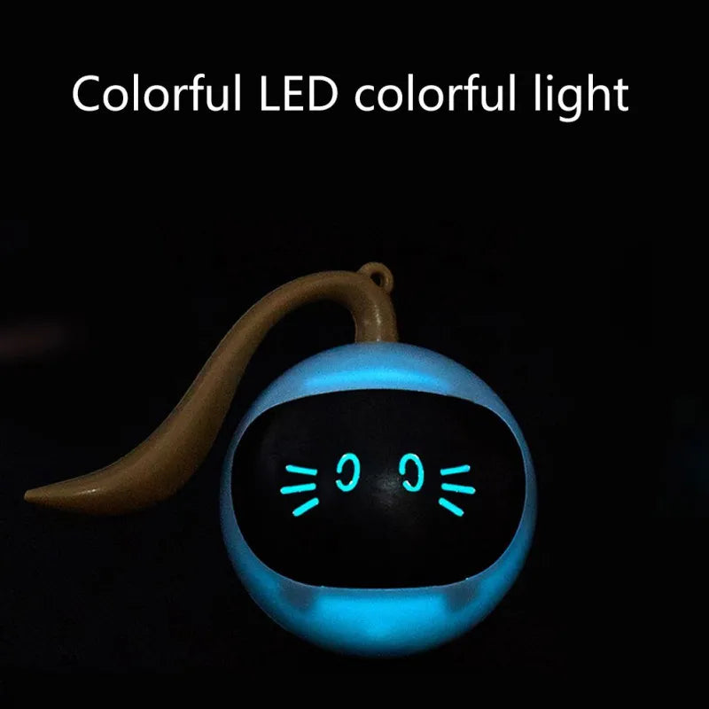 Jouet interactif chasseur pour chat, balle intelligente rotative à LED colorée