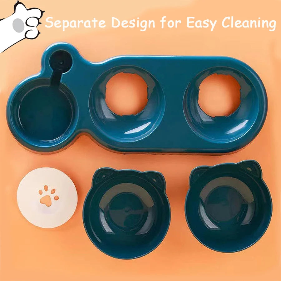 Ensemble double gamelle et distributeur d'eau pour chat et chien